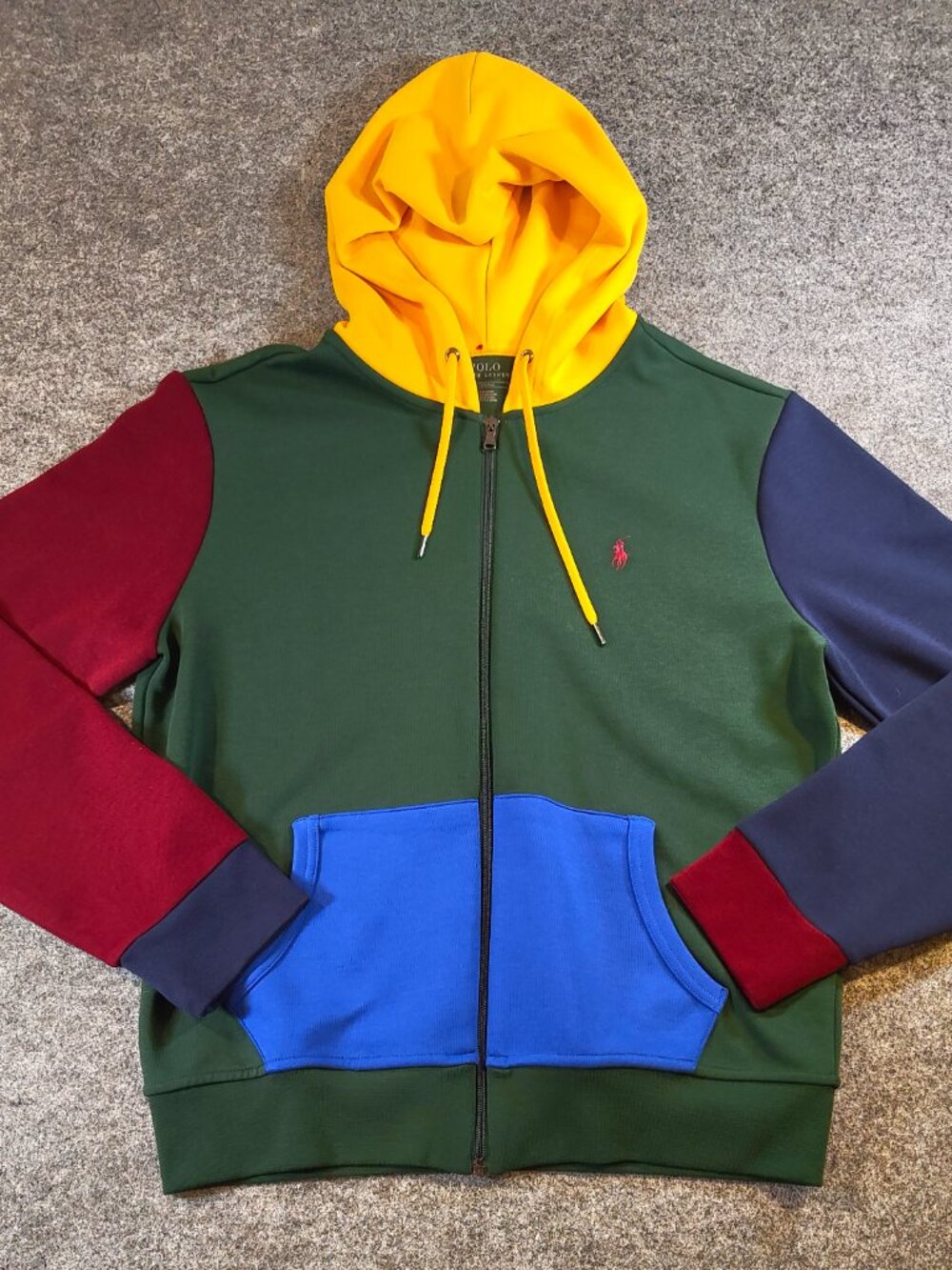 Polo Ralph Lauren Men’s Color‑Block Zip Hoodie Size Medium